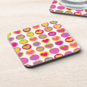 かわいい数々のおもしろい色のバレンタインデーハート コースター (左側)