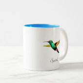 かわいい数々のハチドリと書道 ツートーンマグカップ (正面右)
