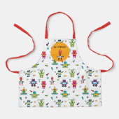 かわいい数々のロボット子供ロボット名前をカスタムする エプロン (正面)