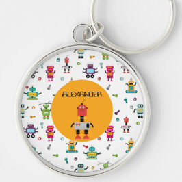 かわいい数々のロボット子供ロボット名前をカスタムする キーホルダー
