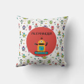 かわいい数々のロボット子供ロボット名前をカスタムする クッション (裏面)