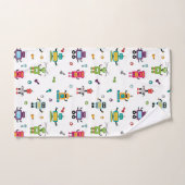 かわいい数々のロボット子供ロボット バスタオルセット (ハンドタオル)