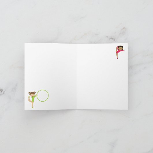 かわいい数々の体操の子供たち カード (内部)