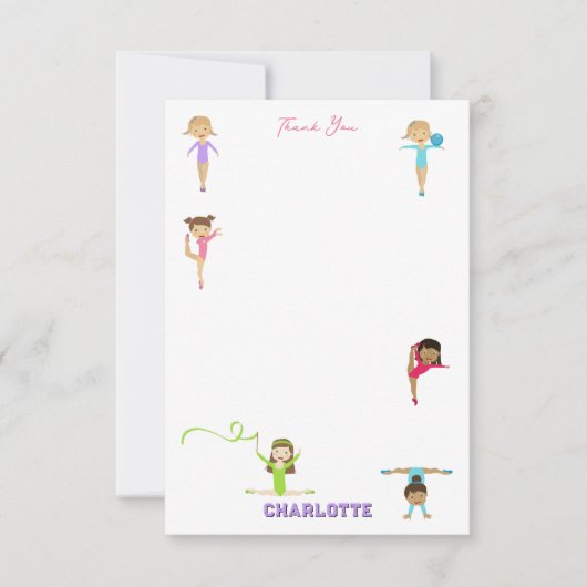 かわいい数々の体操の子供たち サンキューカード (正面)