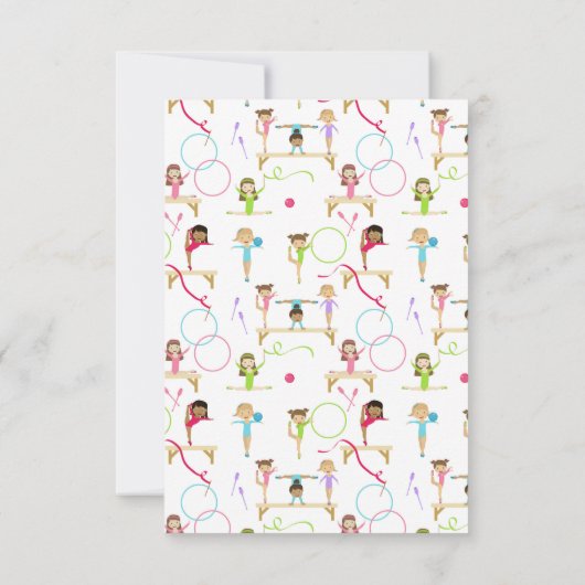 かわいい数々の体操の子供たち サンキューカード (裏面)