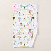 かわいい数々の体操の子供たち バスタオルセット (ハンドタオル)