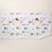 かわいい数々の体操の子供たち ビーチタオル (正面)