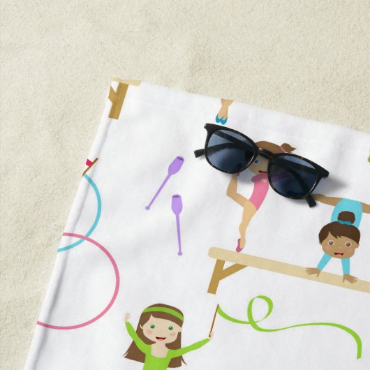 かわいい数々の体操の子供たち ビーチタオル (インサイチュ)