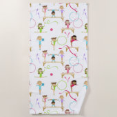 かわいい数々の体操の子供たち ビーチタオル (正面)