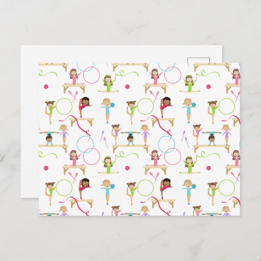 かわいい数々の体操の子供たち ポストカード (正面/裏面)