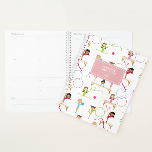 かわいい数々の体操キッズガール毎年 プランナー手帳 (ディスプレー)