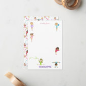 かわいい数々の体操キッズガール ノートカード (正面/裏面インサイチュ)