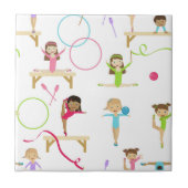 かわいい数々の体操キッズシームレスパターン タイル (正面)