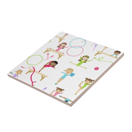 かわいい数々の体操キッズシームレスパターン タイル (側面)