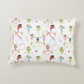 かわいい数々の体操キッズパターン アクセントクッション (裏面)
