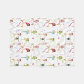 かわいい数々の体操キッズパターン フリースブランケット (正面(横))