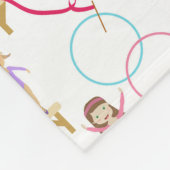 かわいい数々の体操キッズパターン フリースブランケット (角)