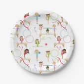 かわいい数々の体操キッズパターン ペーパープレート (正面)