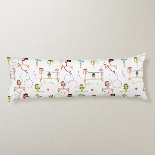 かわいい数々の体操キッズパターン ボディピロー (裏面)