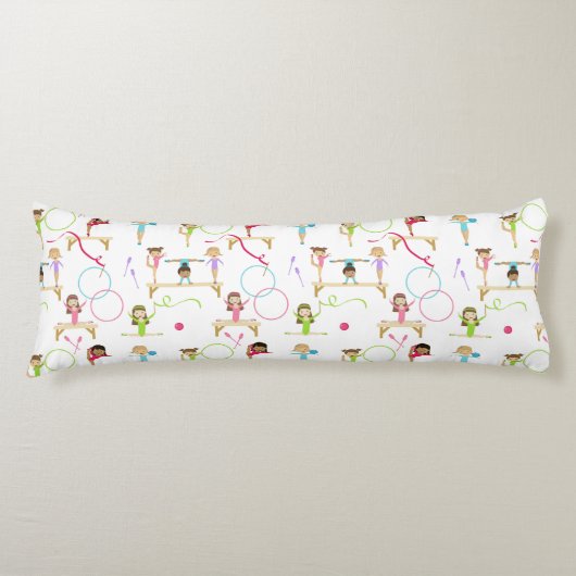 かわいい数々の体操キッズパターン ボディピロー (正面)