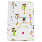 かわいい数々の体操キッズパターン ミディアムペーパーバッグ (正面)