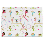 かわいい数々の体操キッズパターン ラージペーパーバッグ (正面)