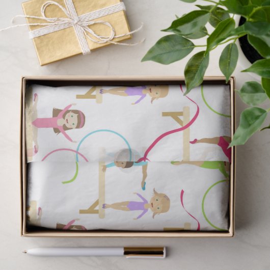 かわいい数々の体操キッズパターン 薄葉紙 (ギフト)