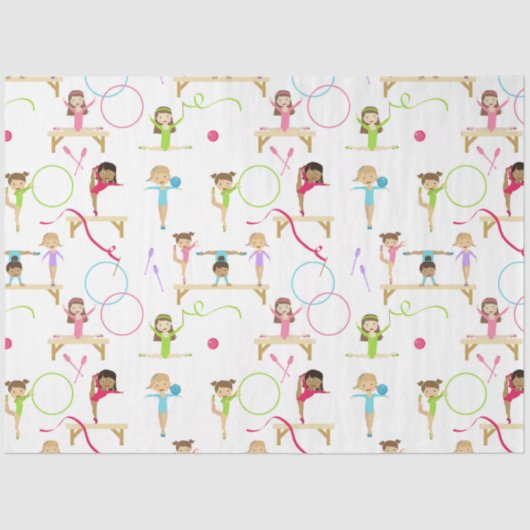 かわいい数々の体操キッズパターン 薄葉紙 (正面)