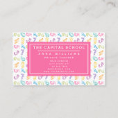 かわいい数字のパターン – 数学先生 |講師 名刺 (正面)