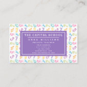 かわいい数字のパターン – 数学先生 |講師 名刺 (正面)