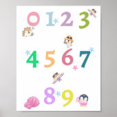 かわいい数字のベビー保育園ポスター | 教育ポスター ポスター (正面)