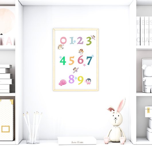 かわいい数字のベビー保育園ポスター | 教育ポスター ポスター