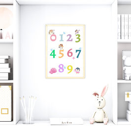 かわいい数字の赤ちゃんの保育園ポスター|教育ポスター ポスター