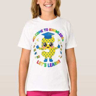 かわいい数字の5 知識へようこそ 学びましょう Tシャツ