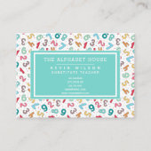 かわいい数字パターン – 代替先生/家庭教師 名刺 (正面)