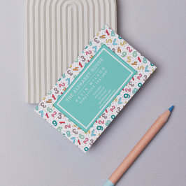 かわいい数字パターン – 代替先生/家庭教師 名刺