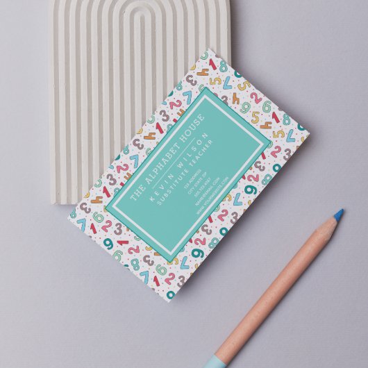 かわいい数字パターン – 代替先生/家庭教師 名刺