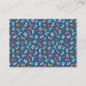 かわいい数字パターン – 代替先生/家庭教師 名刺 (裏面)