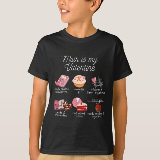 かわいい数学の先生 数学は私のバレンタイン Tシャツ (正面)