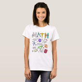 かわいい数学の先生 生徒 バックトゥスクール 数学は Tシャツ (正面フル)