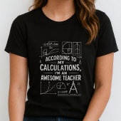 かわいい数学の公式Tシャツ、面白いすばらしい先生 Tシャツ