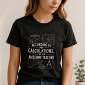 かわいい数学の公式Tシャツ、面白いすばらしい先生 Tシャツ