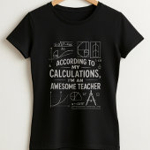 かわいい数学の公式Tシャツ、面白いすばらしい先生 Tシャツ