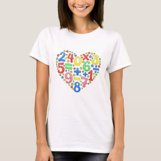 かわいい数学の数字ハートのキャラクターグラフィックTシャツUK Tシャツ