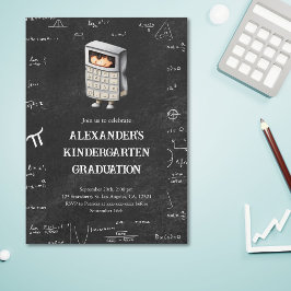 かわいい数学キッズ幼稚園卒業 招待状