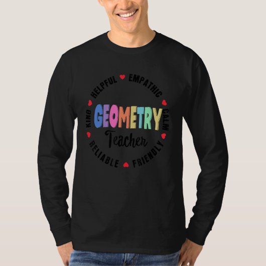 かわいい数学コーチ教師幾何学先生 Tシャツ (正面)