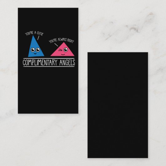 かわいい数学先生の教育者が天使を褒める 名刺 (正面/裏面)