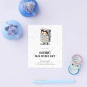 かわいい数式の予算誕生日招待状 チラシ (シングル)