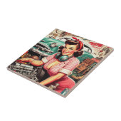 かわいい整備士のピンアップ タイル (側面)