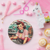 かわいい整備士のピンアップ ペーパープレート (パーティー)